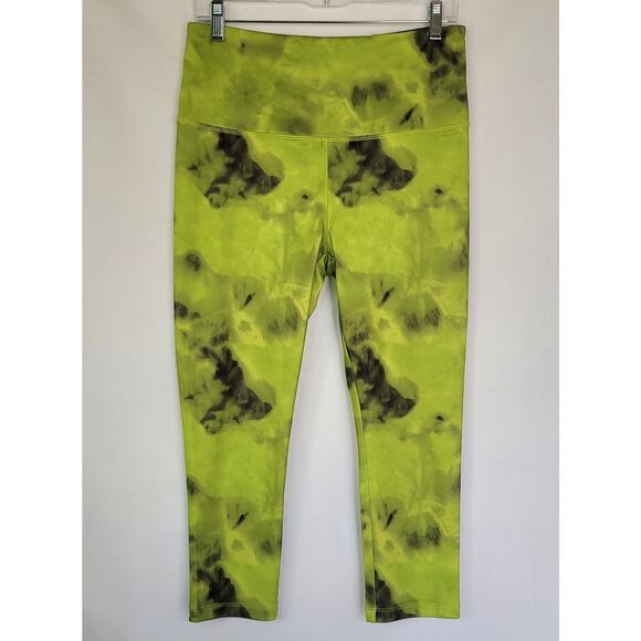 VOGO Athletica Pants - VOGO Athletica High-Waisted Green Black Tie-Dye Cropped Capri Leggings Womens L